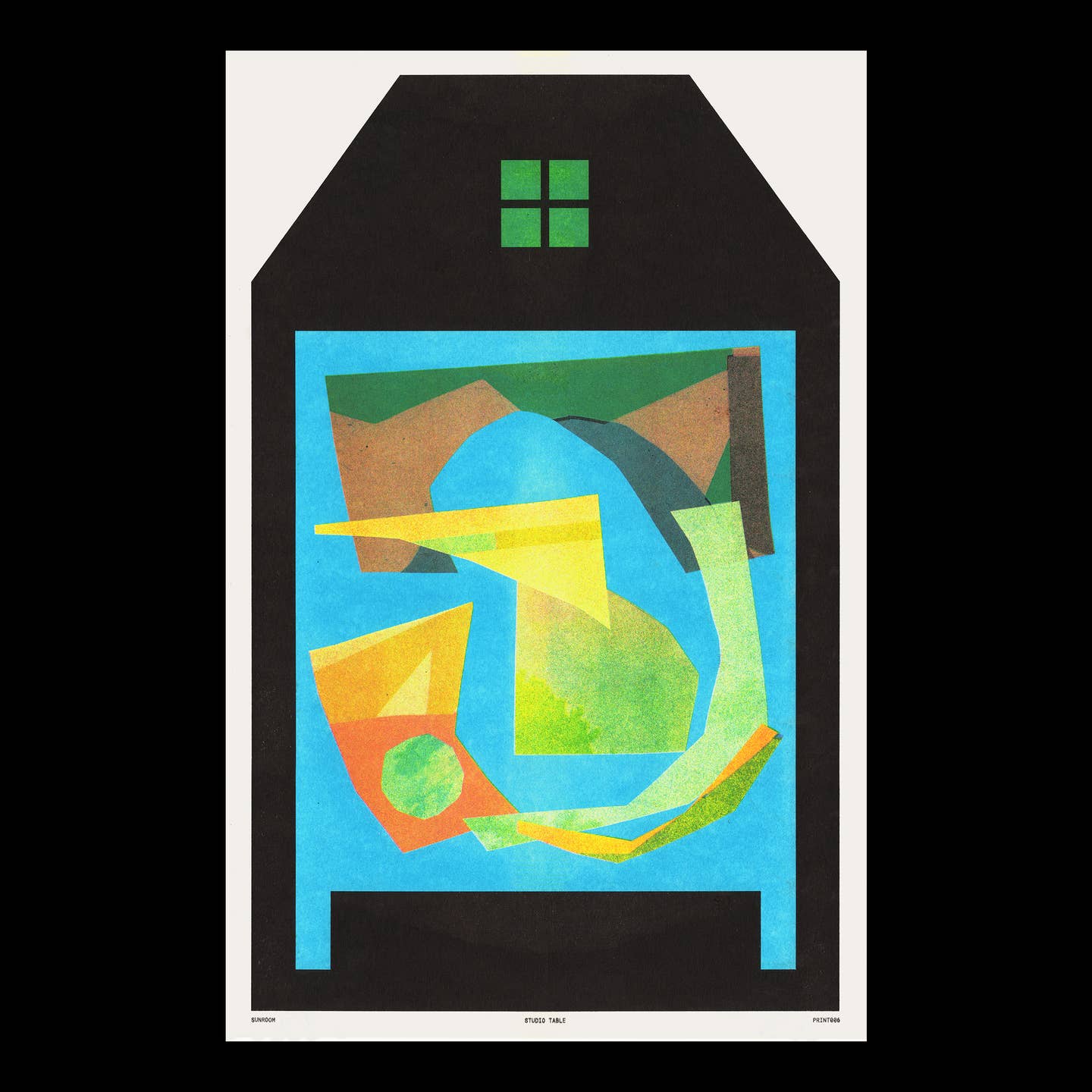 Studio Table Risograph Print Art Print Poster
