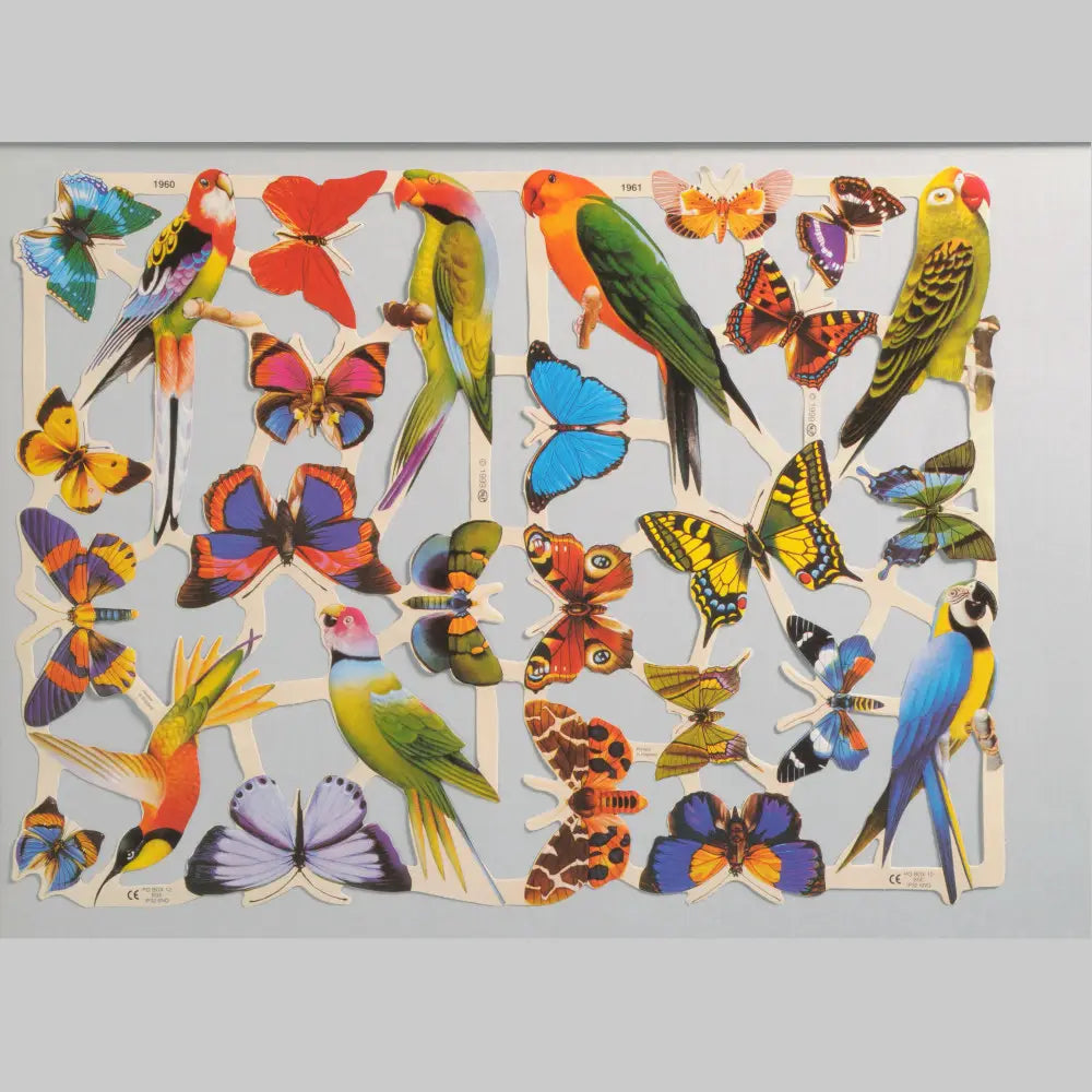 Birds and Butterflies Scrap Relief