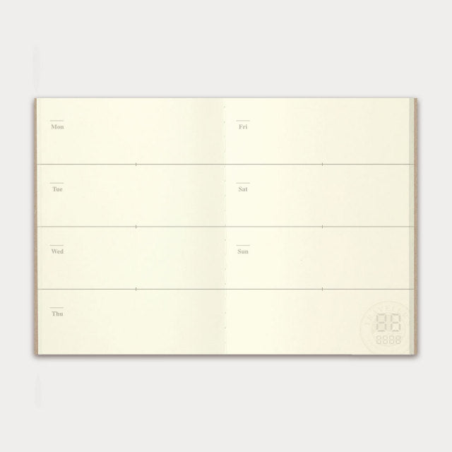 Traveler's Notebook Refill 007 - Free Diary (Weekly) - Passport Size