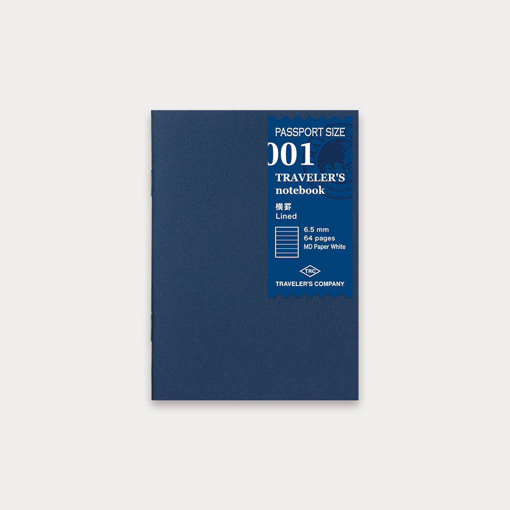Traveler's Notebook Refill 001 - Lined - Passport Size