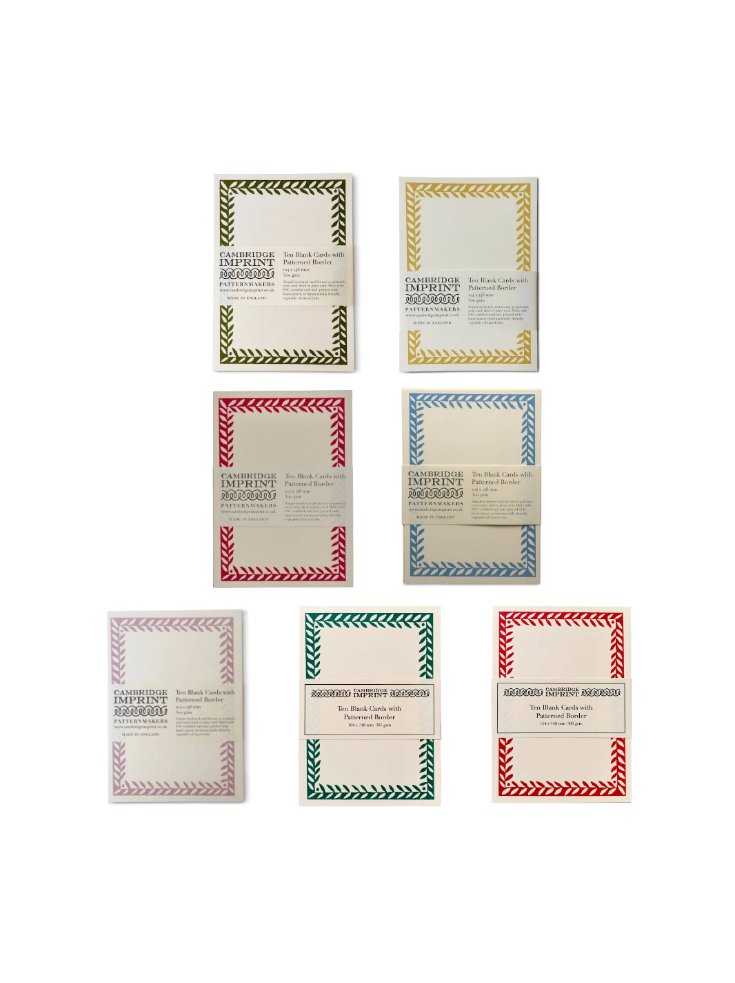 10 Postcards with Patterned Border