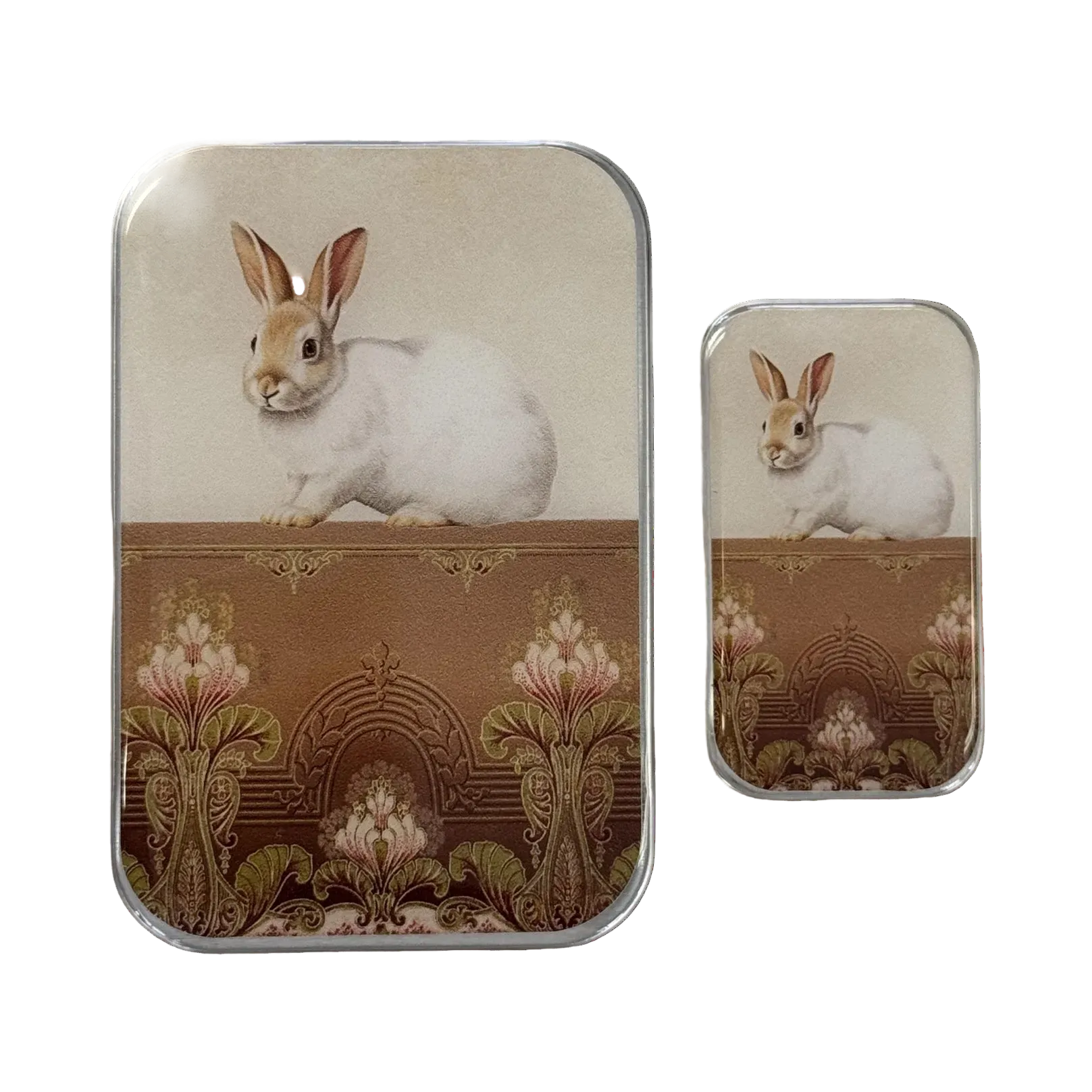 Sweet White Bunny Notions Tin