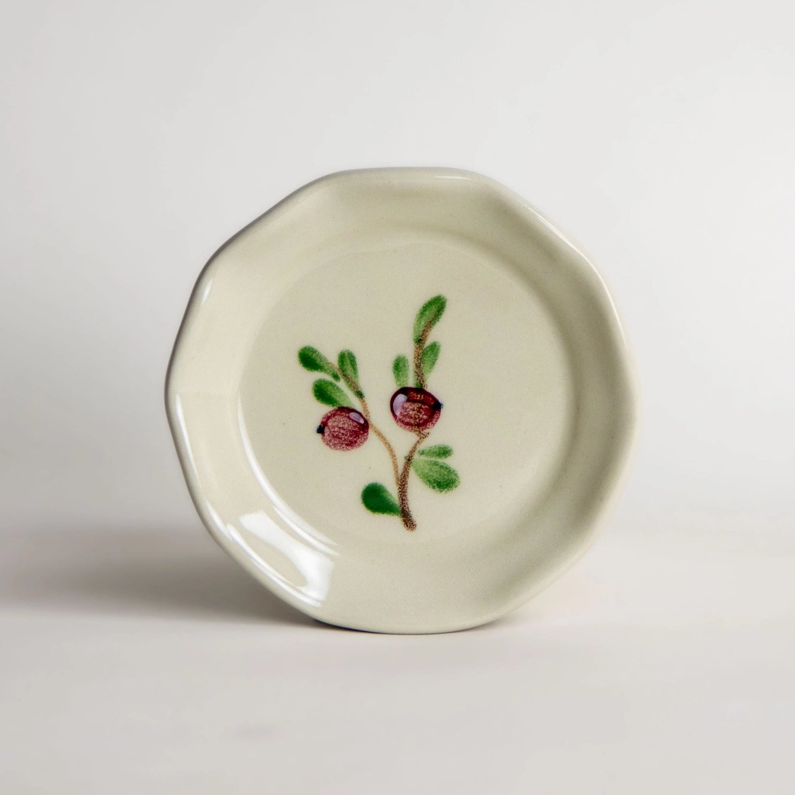 Oil Dipping Dish/Coaster/Bowl - Cranberry