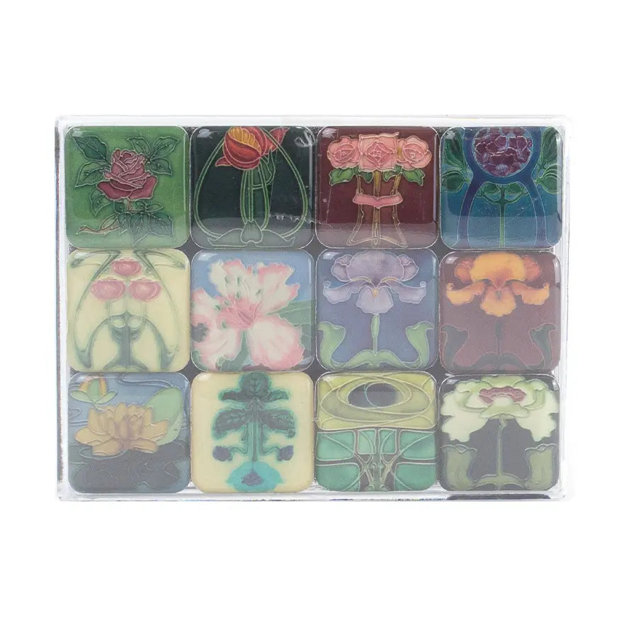 Fridge Magnet Set - Art Nouveau Tiles - 12 Pcs