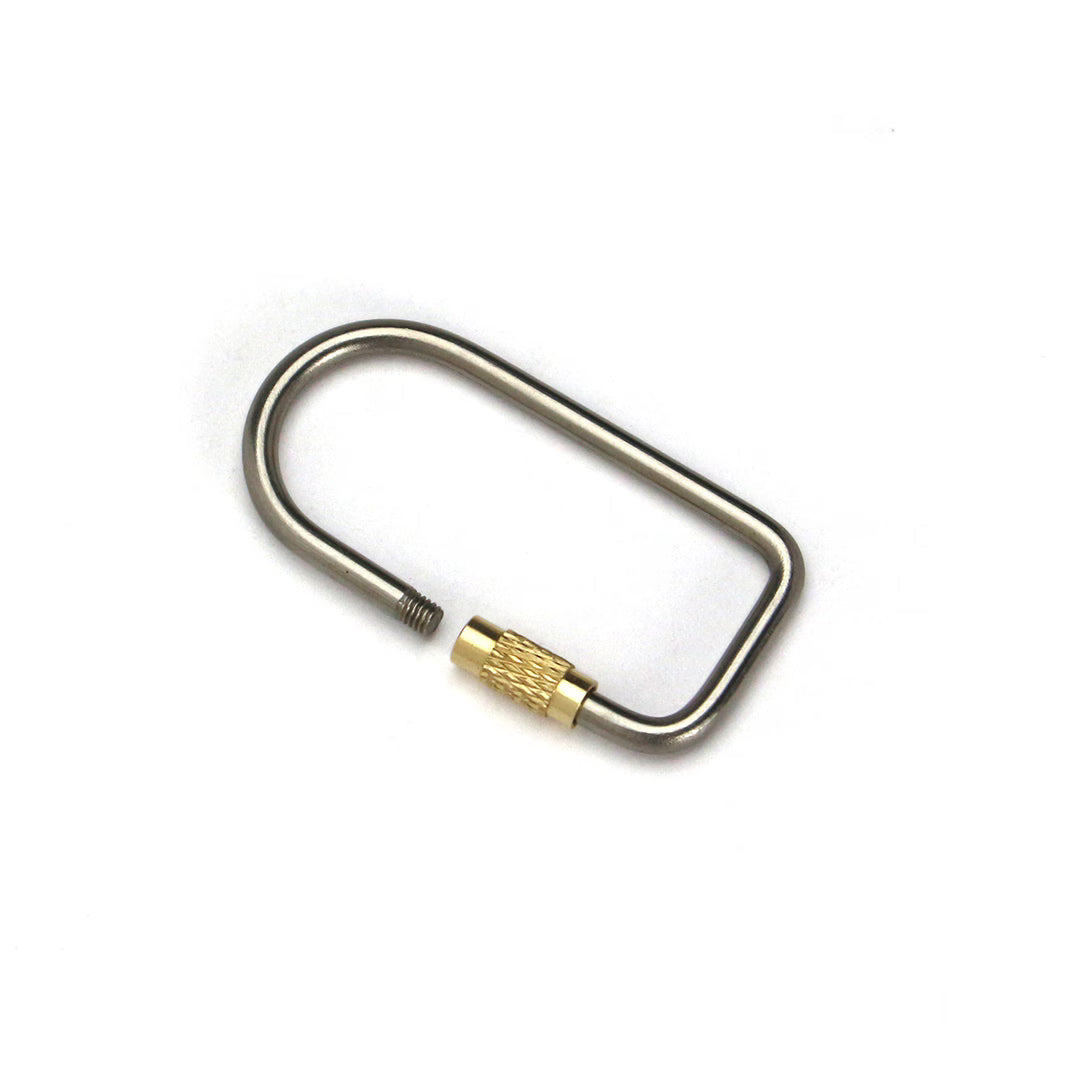 Titanium Screw Lock Keyring D-shape