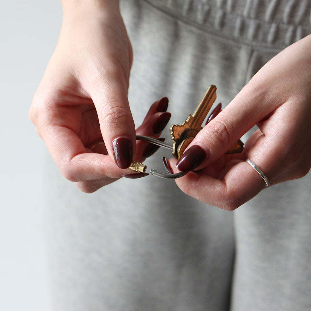 Titanium Screw Lock Keyring D-shape