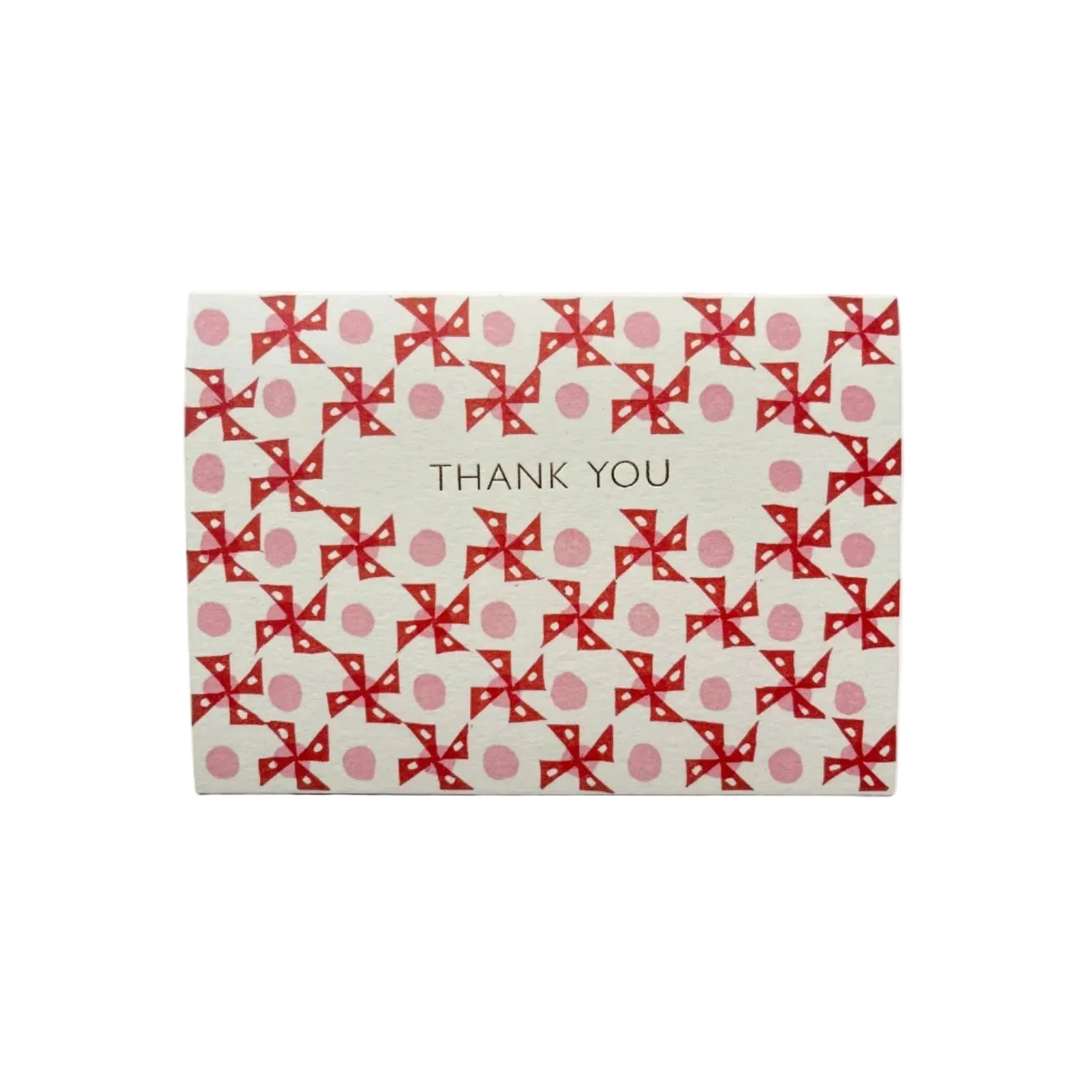 Thank You Windmill Pattern Card in Brown and Pink