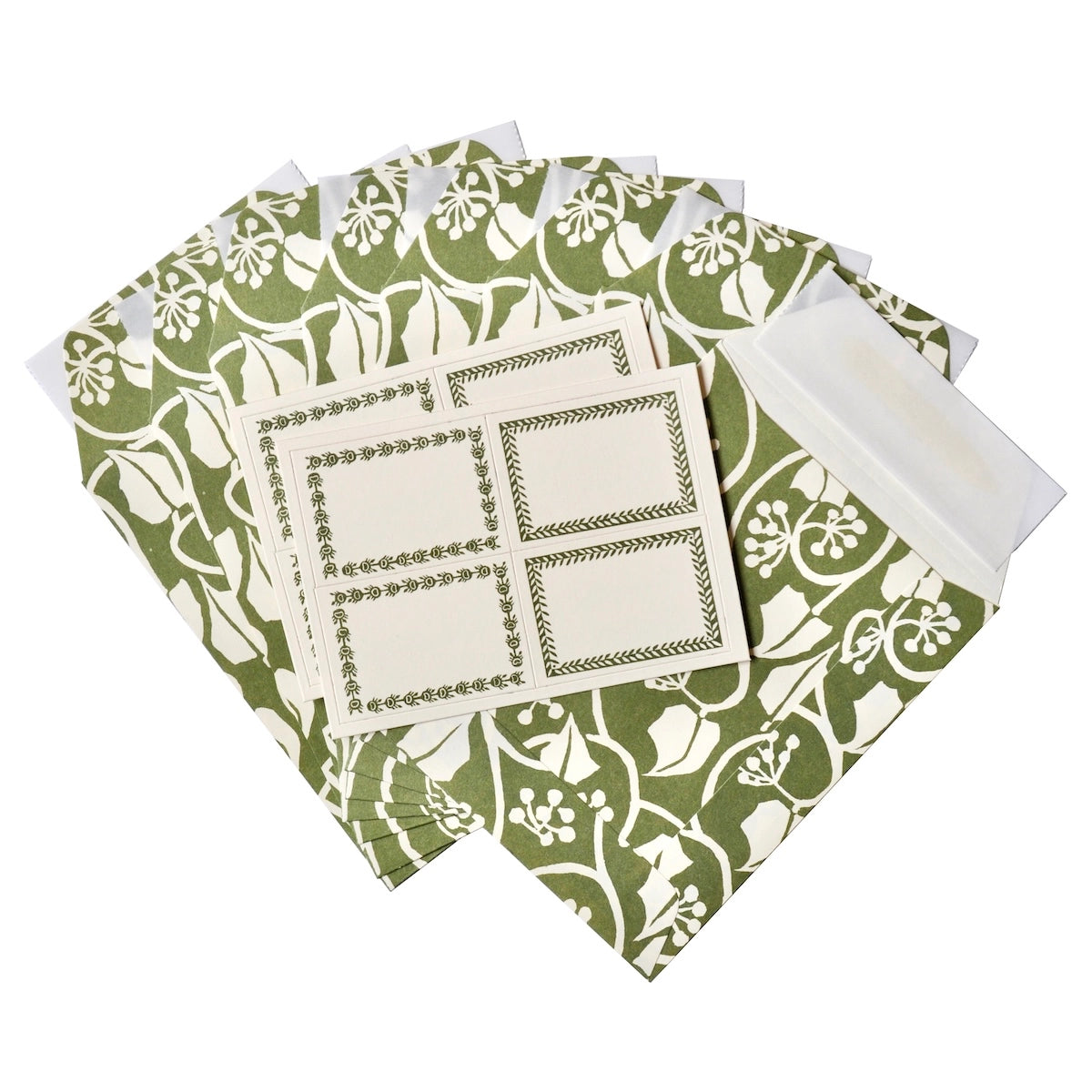 Seed Envelopes in Small Ivy Stripe Sage Green with Labels