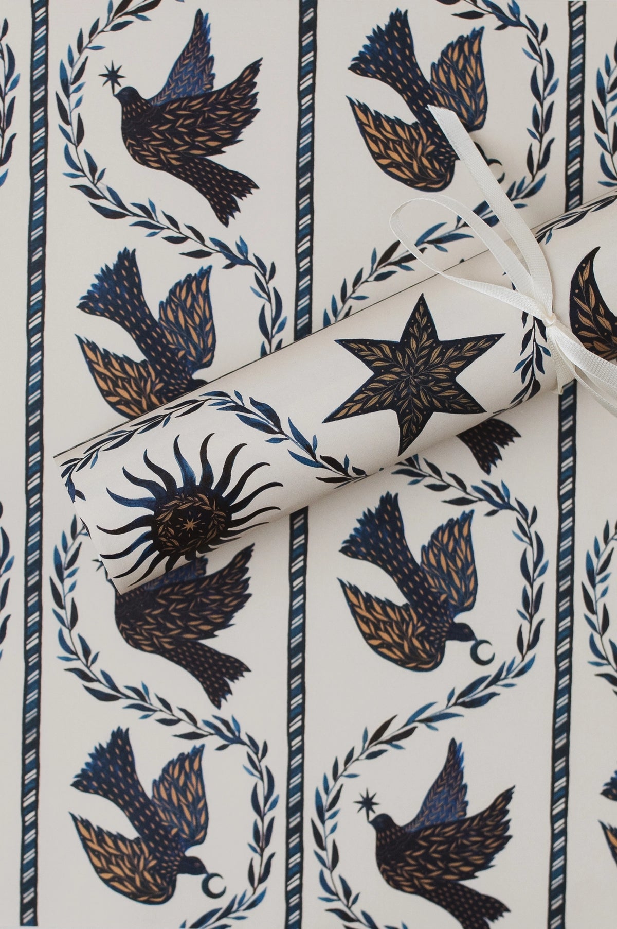 Dove Stars Christmas Botanical Luxury Gift Wrap Papers