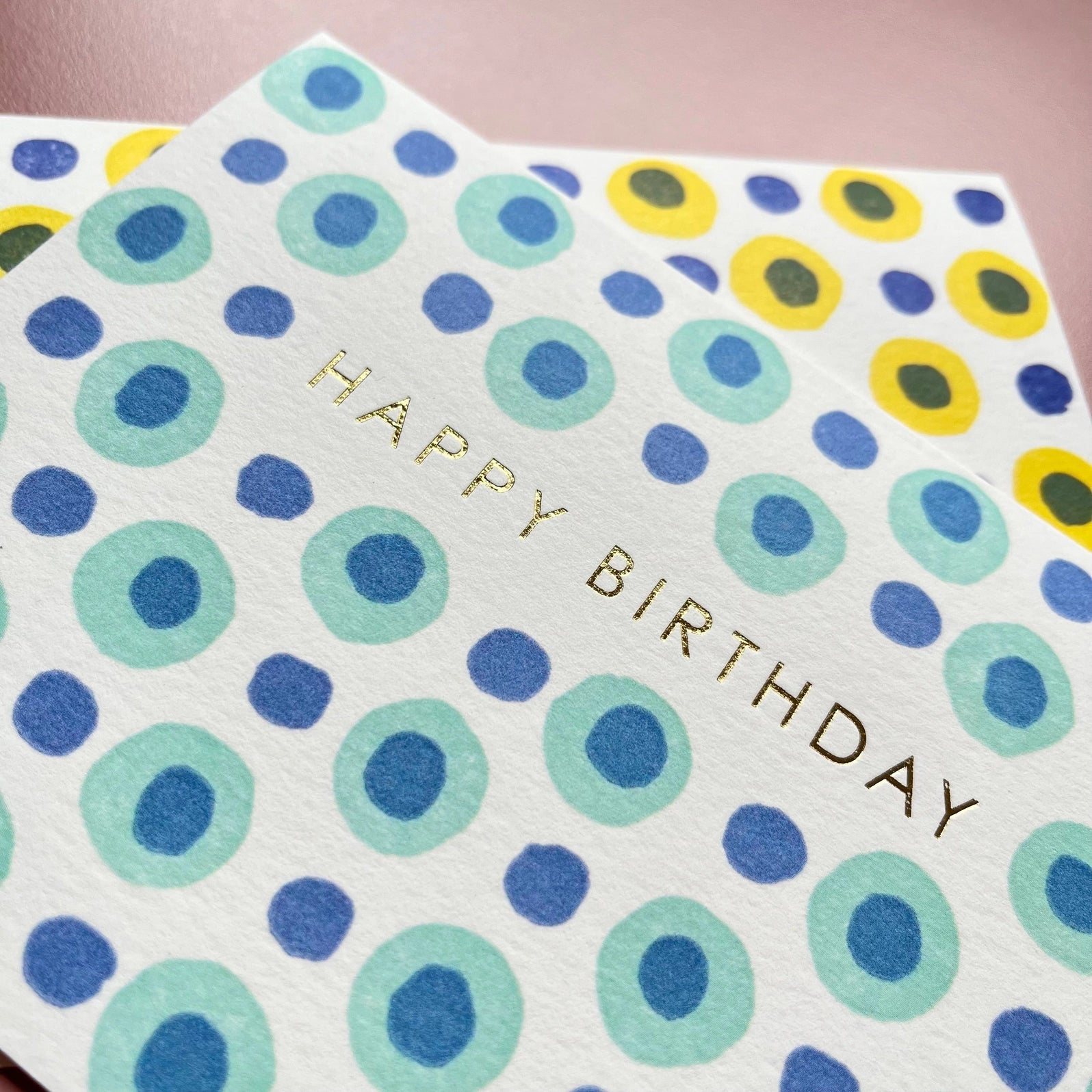 Happy Birthday Dots in Mint and Blue