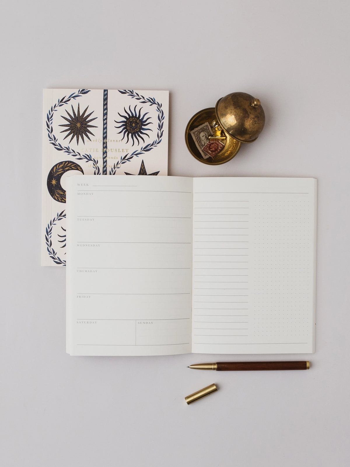 Blue Flower Weekly Planner