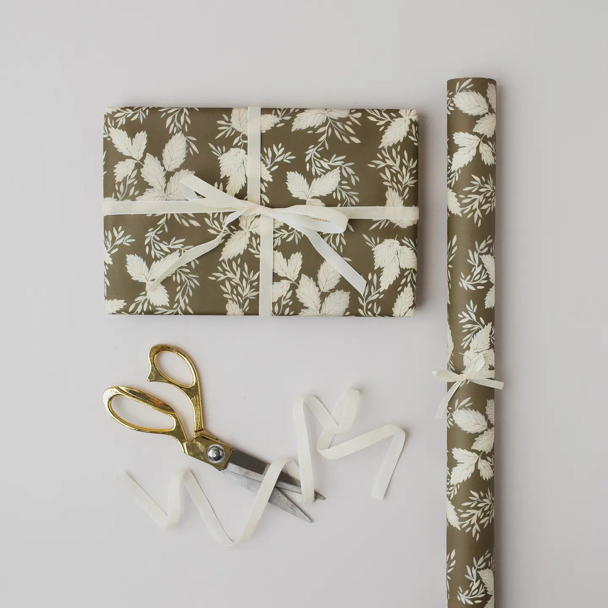 Olive Brown Botanical Luxury Gift Wrap Christmas Papers