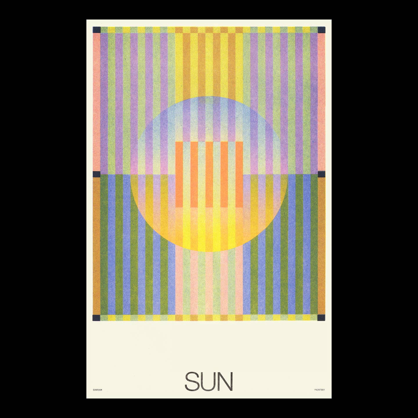 Sun Risograph Print Art Print Poster