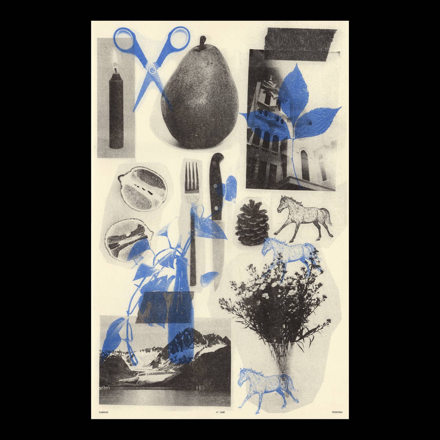 At home Risograph Print Art Print Poster