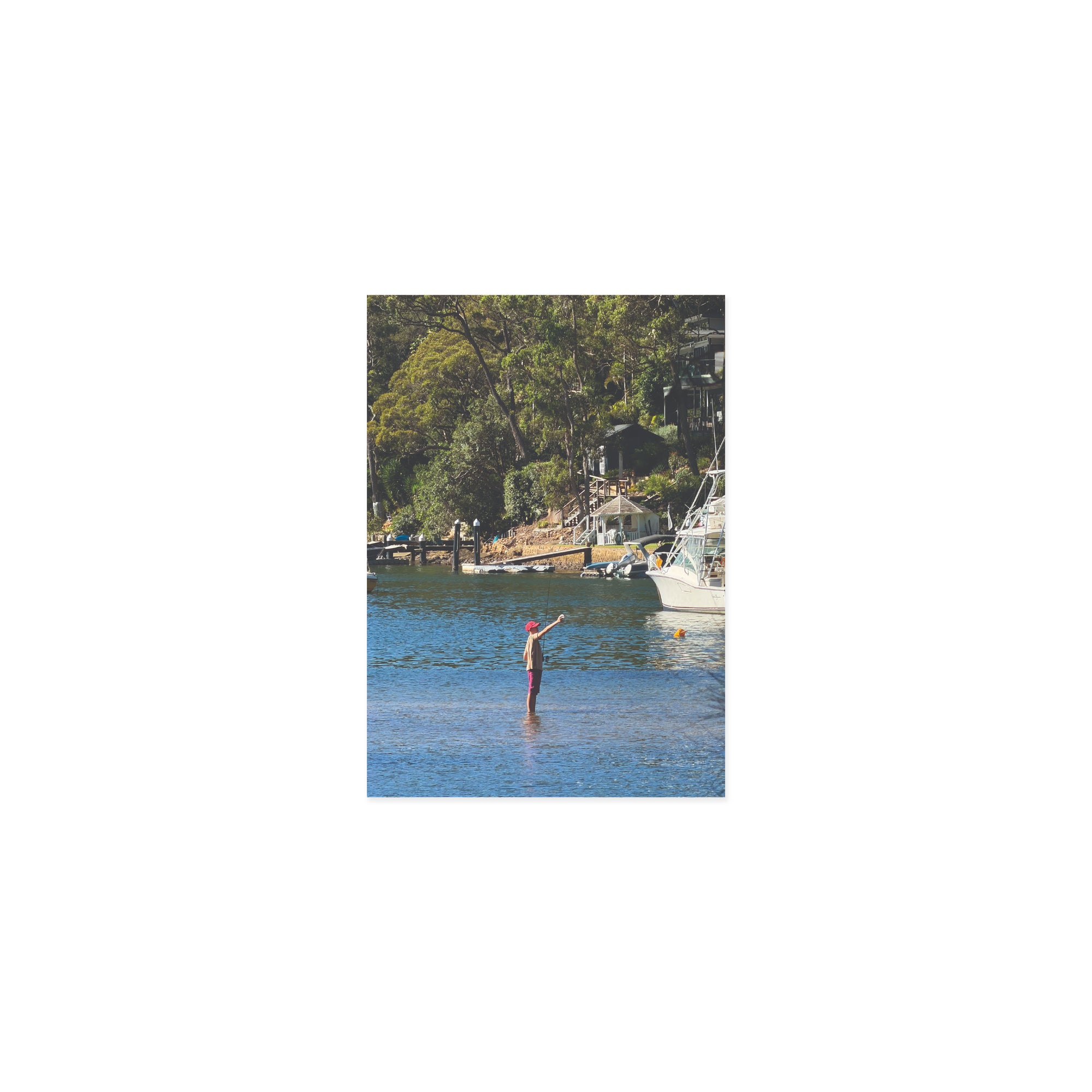 River Fishing Postcard