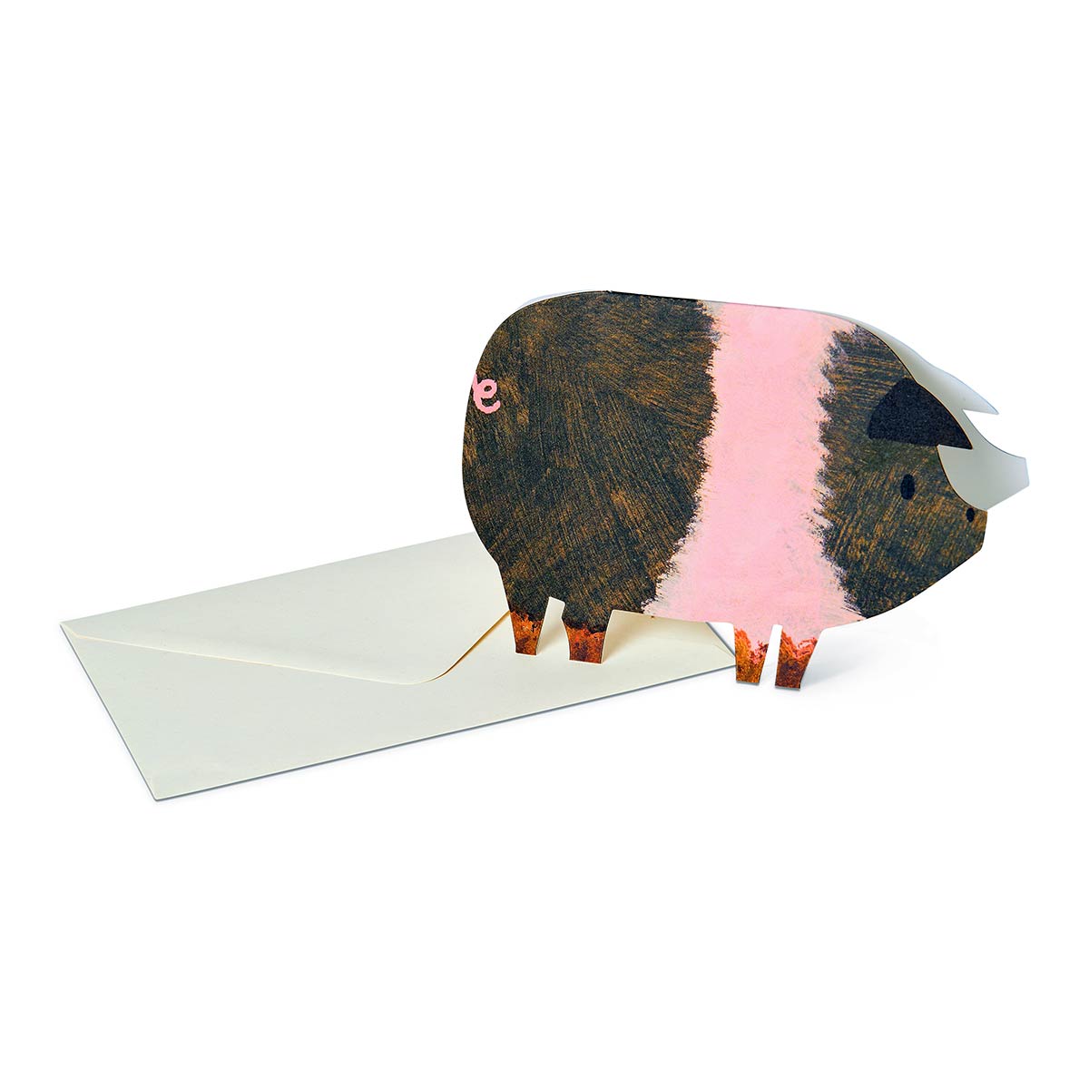 Striped Pig Birthday Card