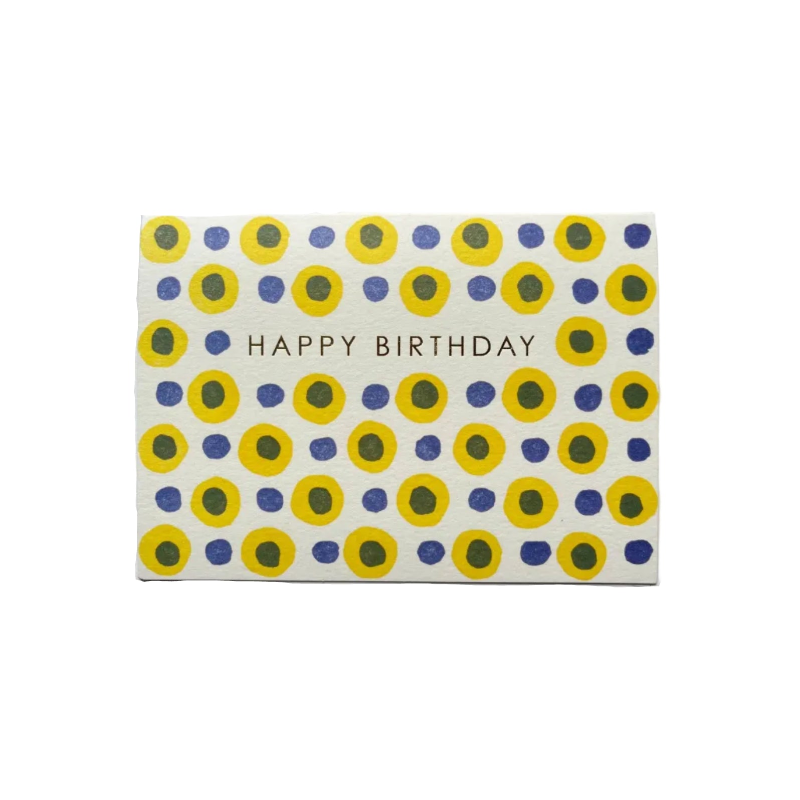 Happy Birthday Dots in Yellow and Blue