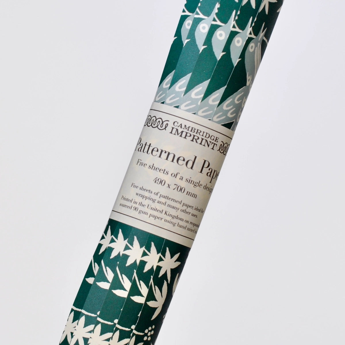 5 Sheets of Songbird Midwinter Patterned Gift Wrap Paper