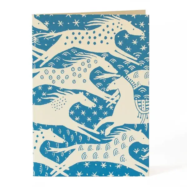 Card Horses Blue