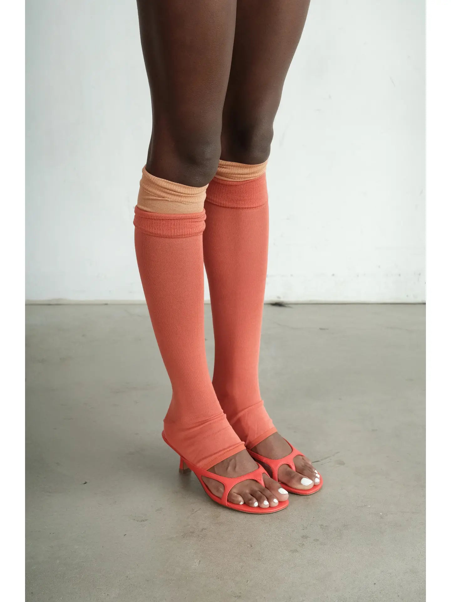 Soft Park Layered Color Block Knee-High Socks