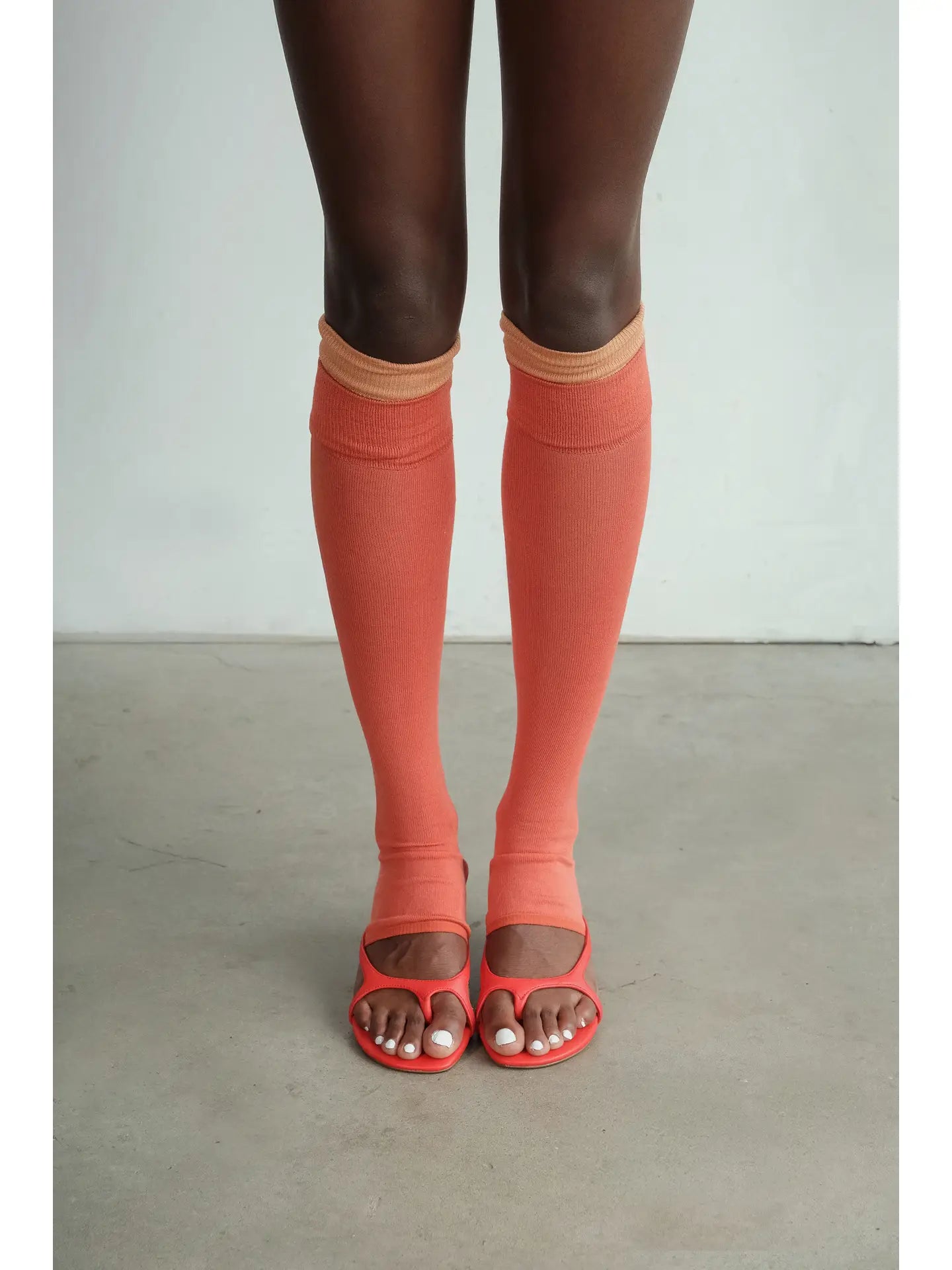Soft Park Layered Color Block Knee-High Socks