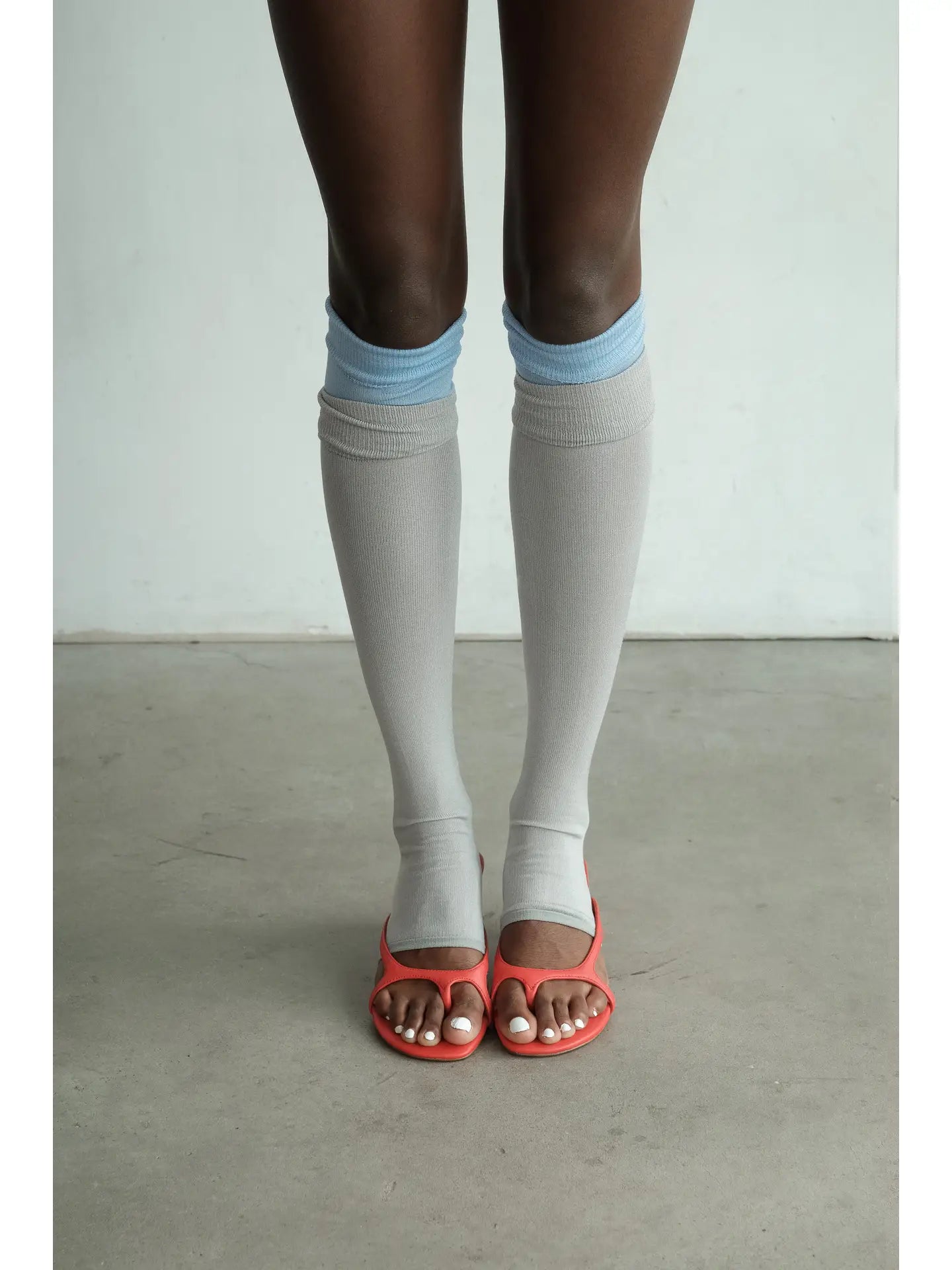 Soft Park Layered Color Block Knee-High Socks